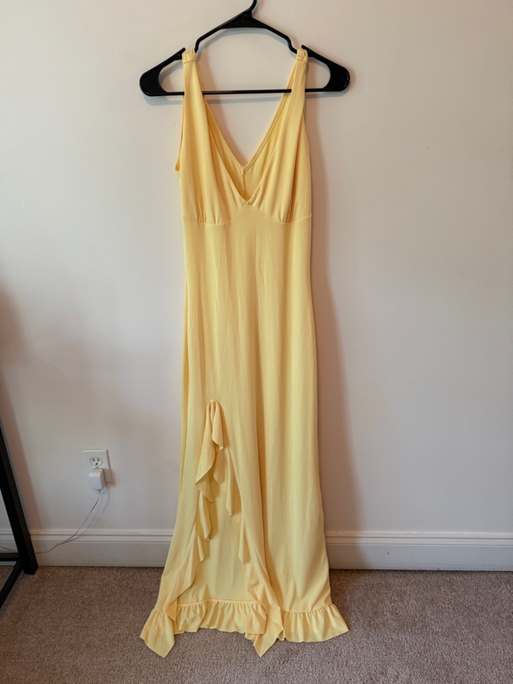 Elevated Yellow V-Neck Maxi Dress